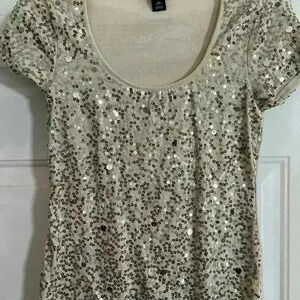 Cream sequin top